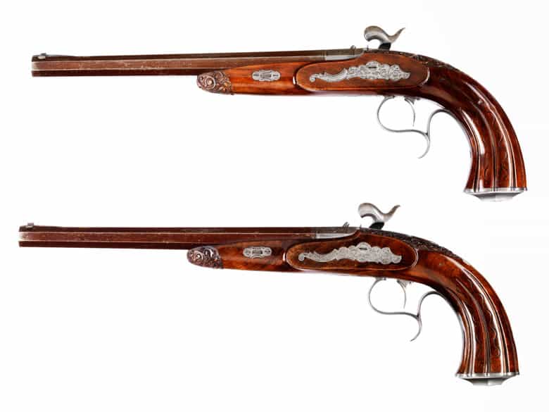 Detailabbildung: Paar Duellpistolen