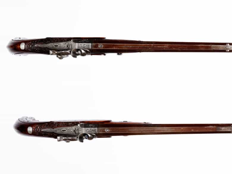 Detailabbildung: Paar Duellpistolen
