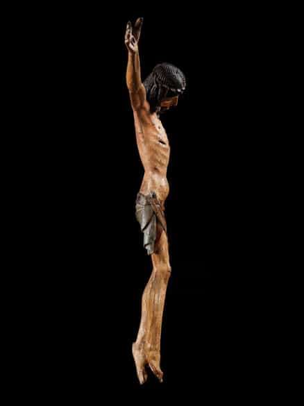 Detailabbildung: Bedeutende gotische Skulptur des gekreuzigten Christus