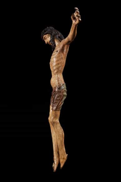 Detailabbildung: Bedeutende gotische Skulptur des gekreuzigten Christus
