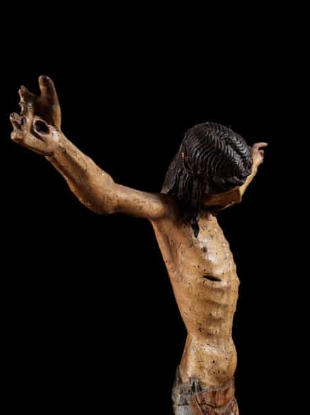 Detailabbildung: Bedeutende gotische Skulptur des gekreuzigten Christus