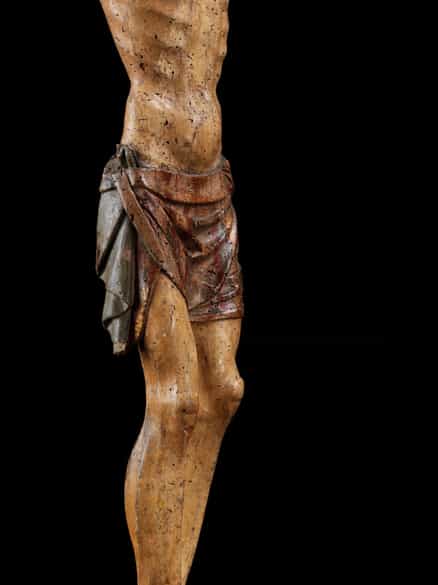 Detailabbildung: Bedeutende gotische Skulptur des gekreuzigten Christus