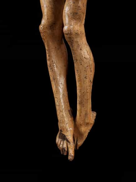 Detailabbildung: Bedeutende gotische Skulptur des gekreuzigten Christus