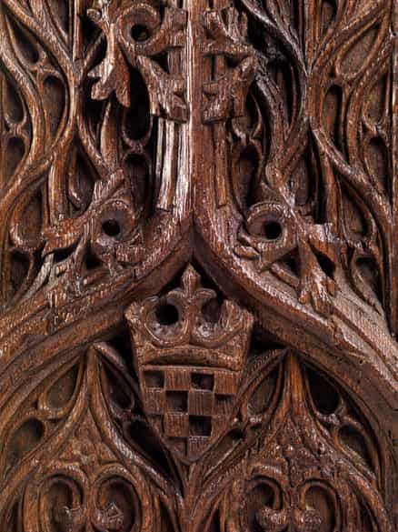 Detailabbildung: Paar gotische Paneele mit Wappen