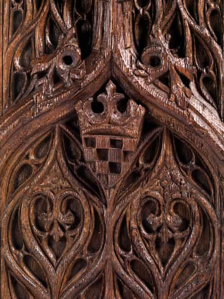 Detailabbildung: Paar gotische Paneele mit Wappen