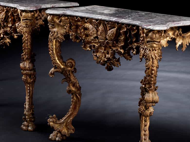 Detailabbildung: Paar Konsolen aus bischöflichem Besitz