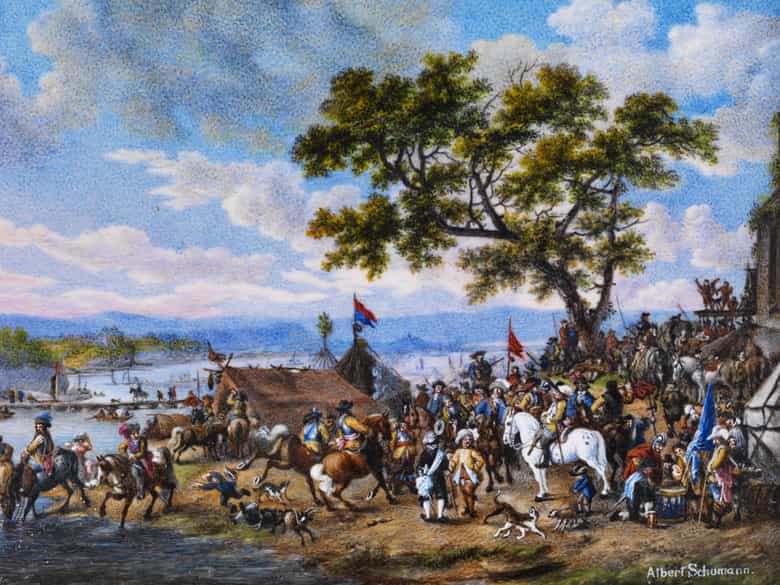 Detailabbildung: Miniaturist des 18./ 19. Jahrhunderts, in der Art von Wouwerman