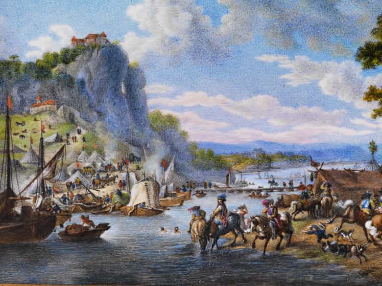 Detailabbildung: Miniaturist des 18./ 19. Jahrhunderts, in der Art von Wouwerman