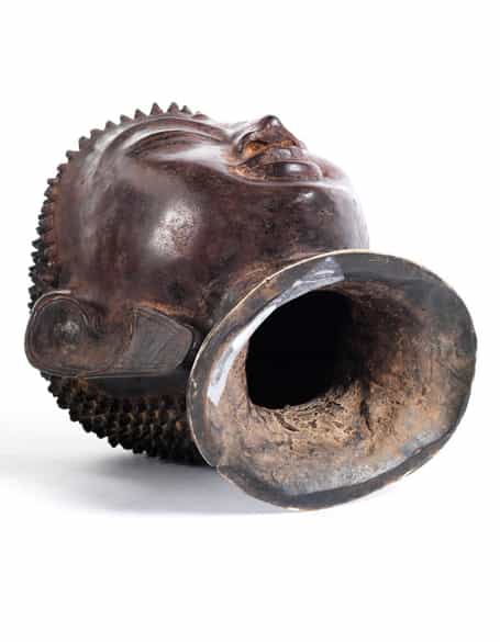 Detailabbildung: Buddhakopf in Bronze