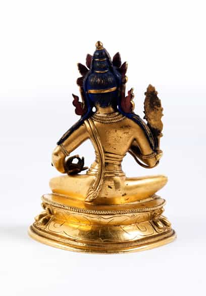 Detailabbildung: Bronzefigur einer „Grünen Tara“
