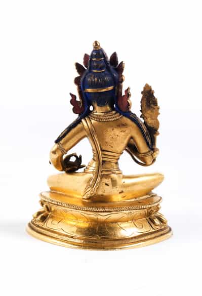 Detailabbildung: Bronzefigur einer „Grünen Tara“