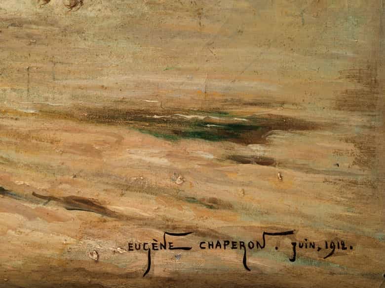 Detailabbildung: Eugène Chaperon, französischer Militärmaler, geb. 1857,