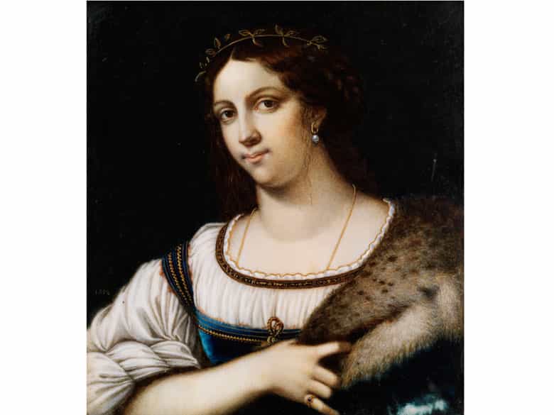 Detailabbildung: Zwei Miniaturbildnisse auf Elfenbein gemalt