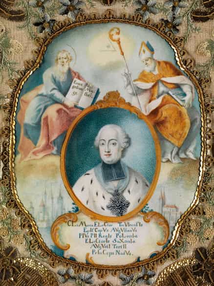 Detailabbildung: Miniatur mit Darstellung Clemens Wenzeslaus Erzbischof und Kurfürst von Trier