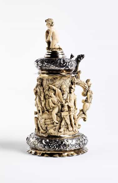 Detailabbildung: Deckelhumpen in Silber und Elfenbein