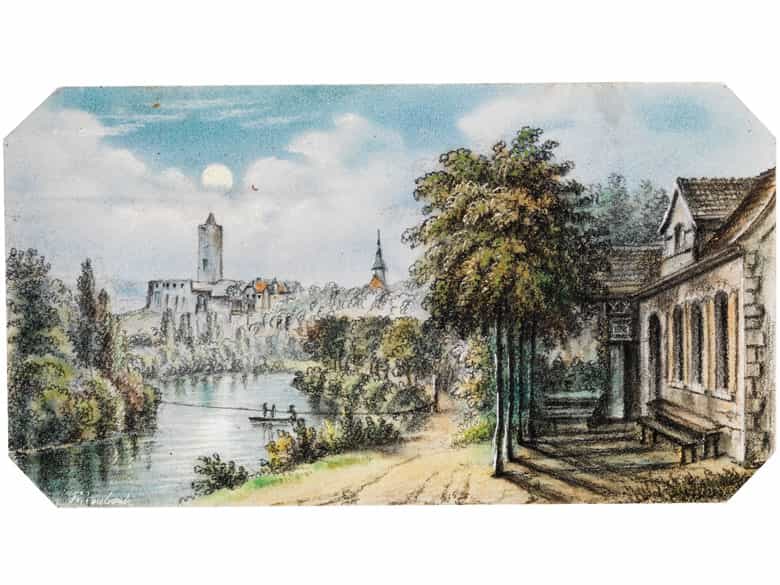 Detailabbildung: Paar Miniatur-Stadtansichten von Naumburg sowie Schulpforta