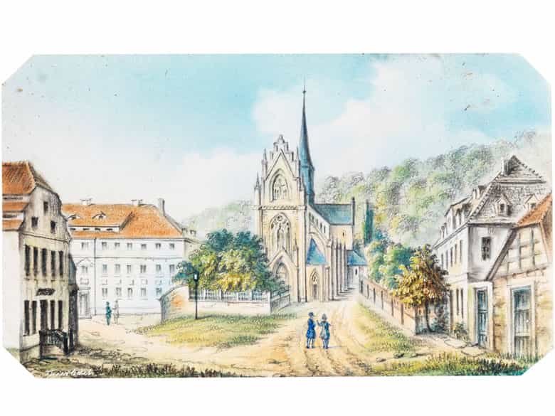 Detailabbildung: Paar Miniatur-Stadtansichten von Naumburg sowie Schulpforta