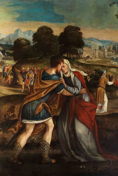 Detailabbildung: Bonifacio de Pitati, genannt Bonifacio Veronese, 1487 Verona - 1553 Fano, Werkstatt des