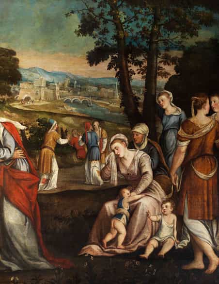 Detailabbildung: Bonifacio de Pitati, genannt Bonifacio Veronese, 1487 Verona - 1553 Fano, Werkstatt des