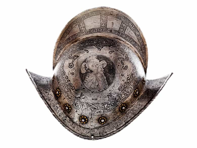 Detailabbildung: Morion-Eisenhelm