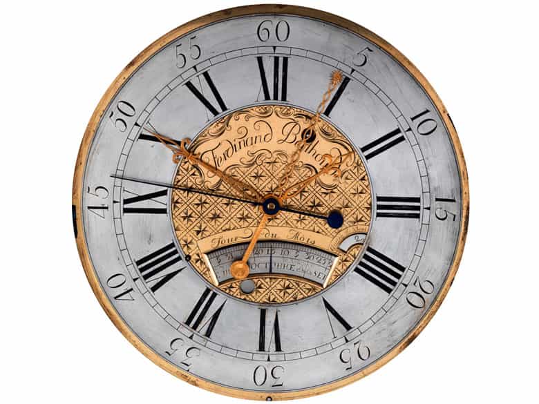 Detailabbildung: Bedeutende Standuhr von Ferdinand Berthoud, 1727 – 1807 