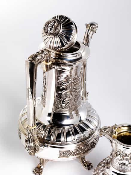 Detailabbildung: Dreiteiliges Silber-Kaffeeservice