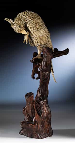 Detailabbildung: Papagei in Elfenbein