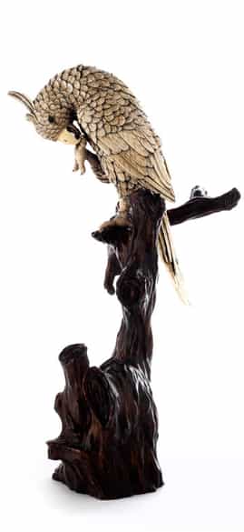 Detailabbildung: Papagei in Elfenbein