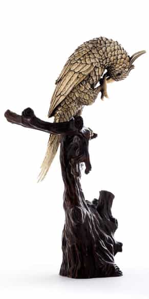 Detailabbildung: Papagei in Elfenbein