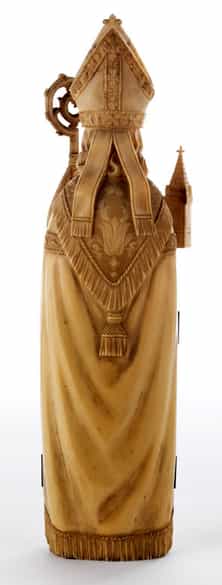 Detailabbildung: Elfenbeinschnitzfigur als Andachtstriptychon