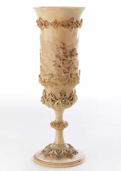 Detailabbildung: Feiner Pokal mit Gebirgsszenerie