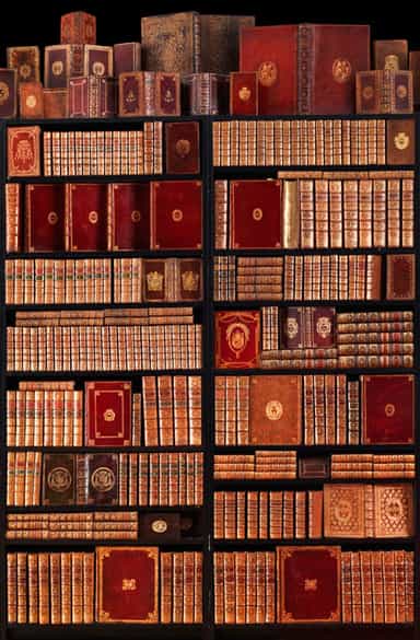 Detailabbildung: Eine dekorative Bibliothek mit mehr als 900 prächtigen Einbänden des 17. und 18. Jahrhunderts A decorative library with more than 900 sumptuously bound books from the 17th and 18th centuries