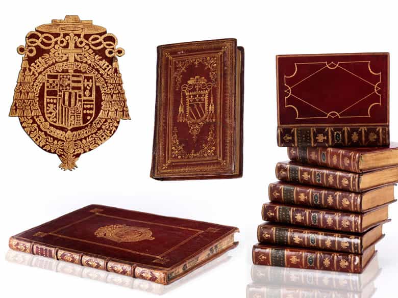 Detailabbildung: Eine dekorative Bibliothek mit mehr als 900 prächtigen Einbänden des 17. und 18. Jahrhunderts A decorative library with more than 900 sumptuously bound books from the 17th and 18th centuries