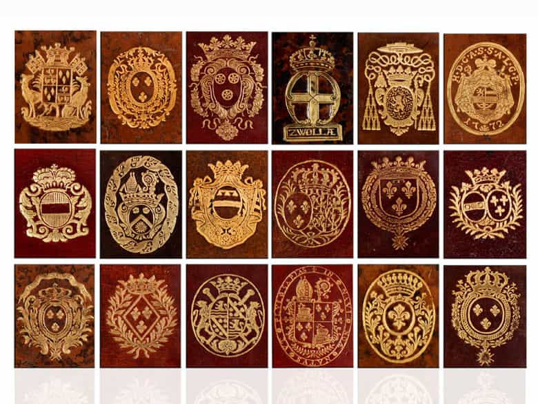 Detailabbildung: Eine dekorative Bibliothek mit mehr als 900 prächtigen Einbänden des 17. und 18. Jahrhunderts A decorative library with more than 900 sumptuously bound books from the 17th and 18th centuries