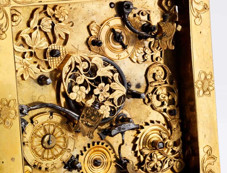 Detailabbildung: Waagrechte Tischuhr, Johann Otto Halleicher, Augsburg