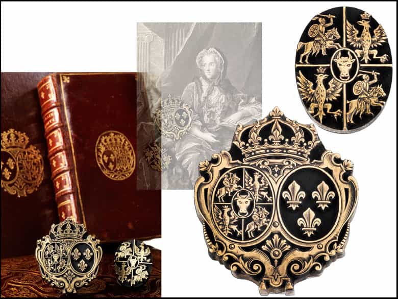 Detailabbildung: †Bedeutende Wappen europäischer Könige und Adeliger - 112 Stempel aus der Sammlung des königlichen Buchbinders