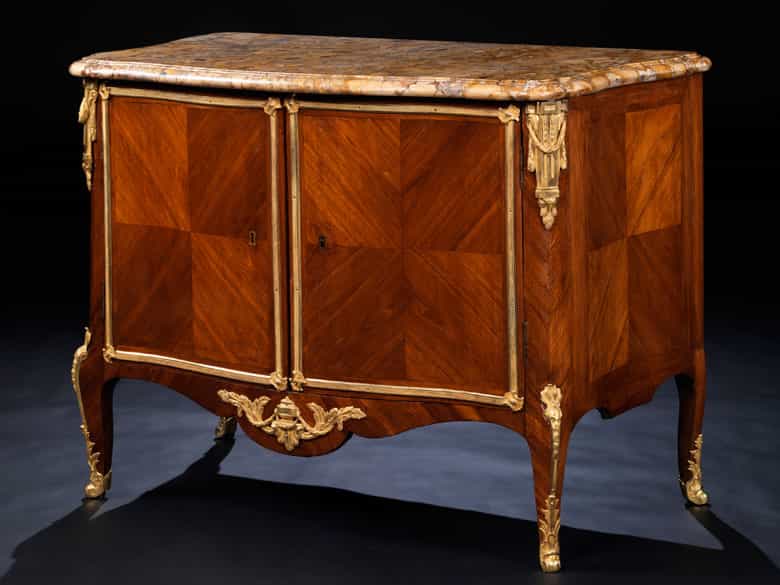 Detailabbildung: Bedeutende, signierte Pariser Kommode von Leonard Boudin, 1735 - 1804