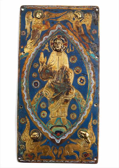 Detailabbildung: Emailplatte mit Darstellung des Christus Pantokrator