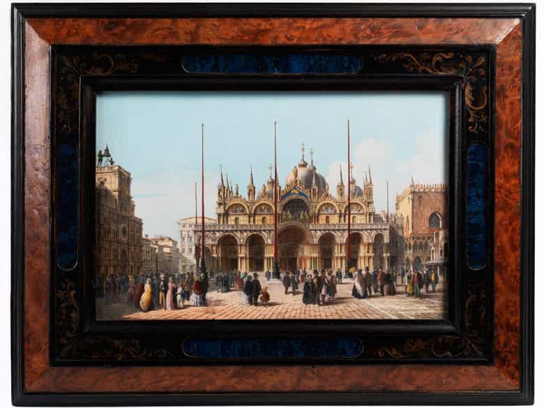 Detailabbildung: Paar kolorierte, italienische Stiche