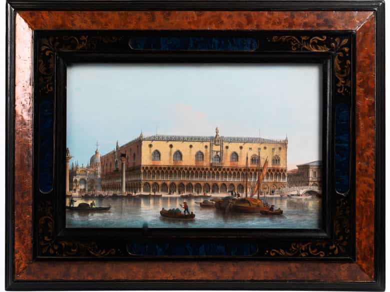 Detailabbildung: Paar kolorierte, italienische Stiche