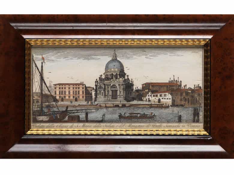 Detailabbildung: Paar kolorierte, italienische Stiche