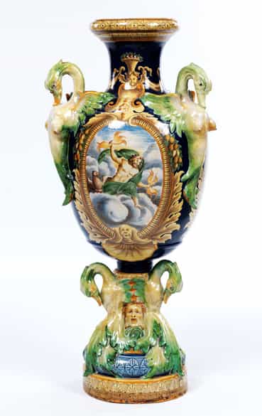 Detailabbildung: Große, italienische Majolika-Vase