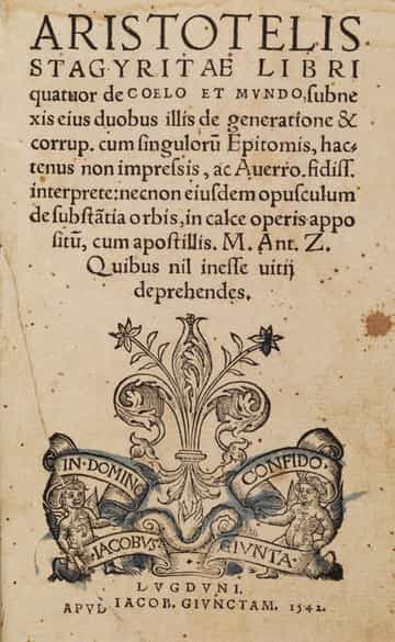Detailabbildung: Aristoteles über das Himmelsgebäude, 1542