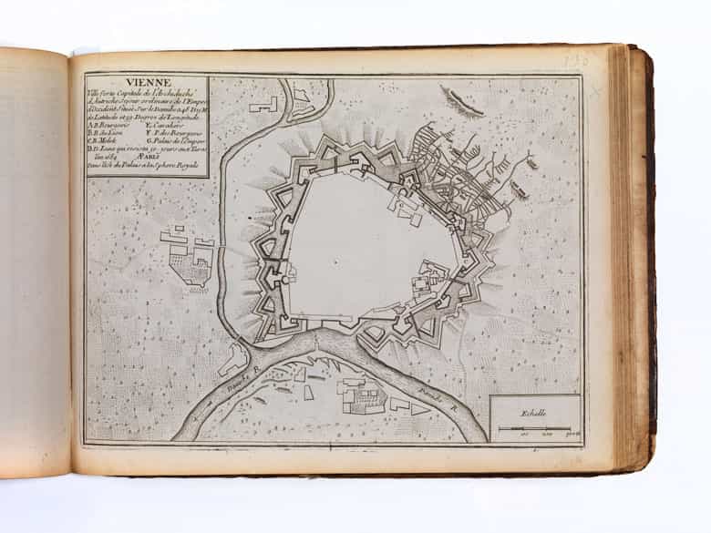 Detailabbildung: Befestigungskunst mit vielen Plänen von Städten und Häfen Fer, Nicolas de.