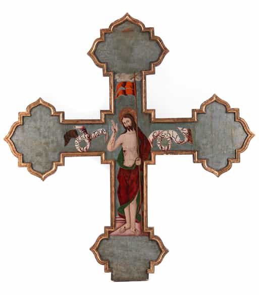 Detailabbildung: Bedeutendes sizilianisches Kreuz des ausgehenden 15. Jahrhunderts, Pietro Ruzzolone, um 1484 - 1522 in Palermo tätig, zug.