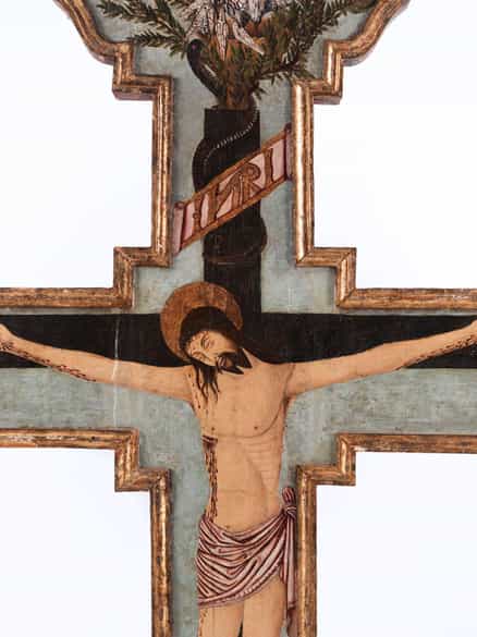 Detailabbildung: Bedeutendes sizilianisches Kreuz des ausgehenden 15. Jahrhunderts, Pietro Ruzzolone, um 1484 - 1522 in Palermo tätig, zug.