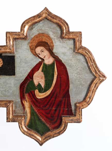 Detailabbildung: Bedeutendes sizilianisches Kreuz des ausgehenden 15. Jahrhunderts, Pietro Ruzzolone, um 1484 - 1522 in Palermo tätig, zug.