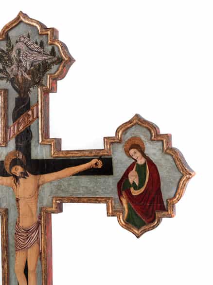 Detailabbildung: Bedeutendes sizilianisches Kreuz des ausgehenden 15. Jahrhunderts, Pietro Ruzzolone, um 1484 - 1522 in Palermo tätig, zug.