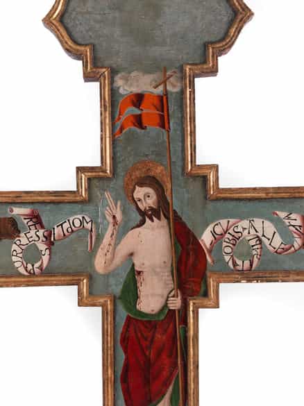 Detailabbildung: Bedeutendes sizilianisches Kreuz des ausgehenden 15. Jahrhunderts, Pietro Ruzzolone, um 1484 - 1522 in Palermo tätig, zug.
