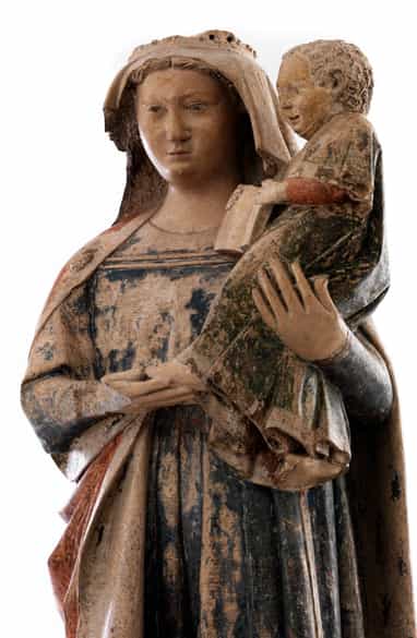 Detailabbildung: Bedeutende, museale Lothringer Steinmadonna